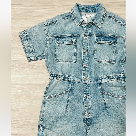 We the Free, XL, Denim Romper, Shirttails, Free People, Light Marrakesh, NWT! - Picture 9 of 14
